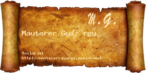Mauterer György névjegykártya